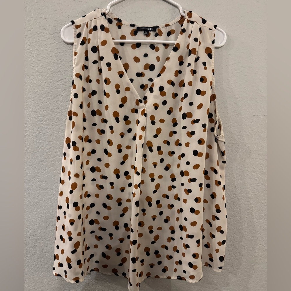 Papermoon Cream and Brown Polka Dot Blouse